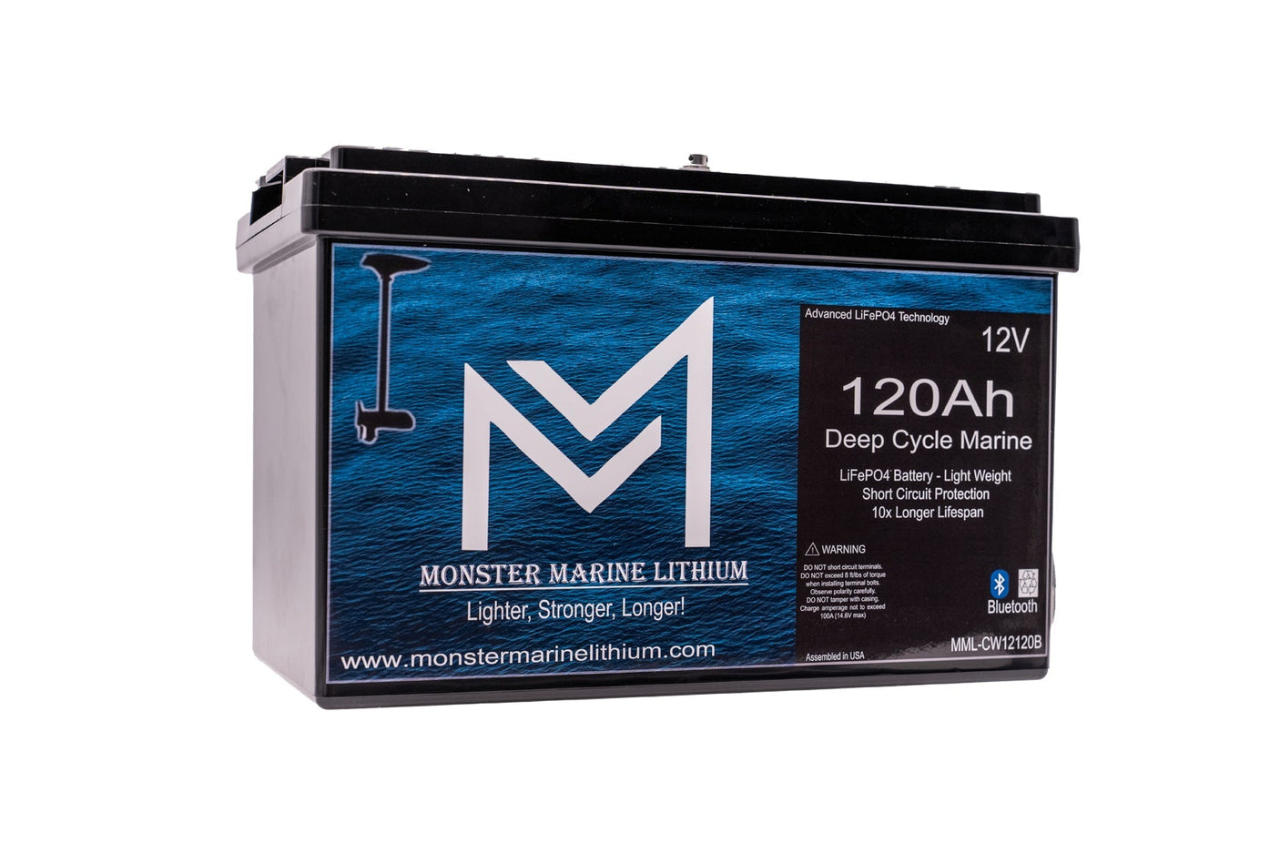12V 120Ah Bluetooth Lithium Deep Cycle Marine Battery MML-12120b (w/ bluetooth)