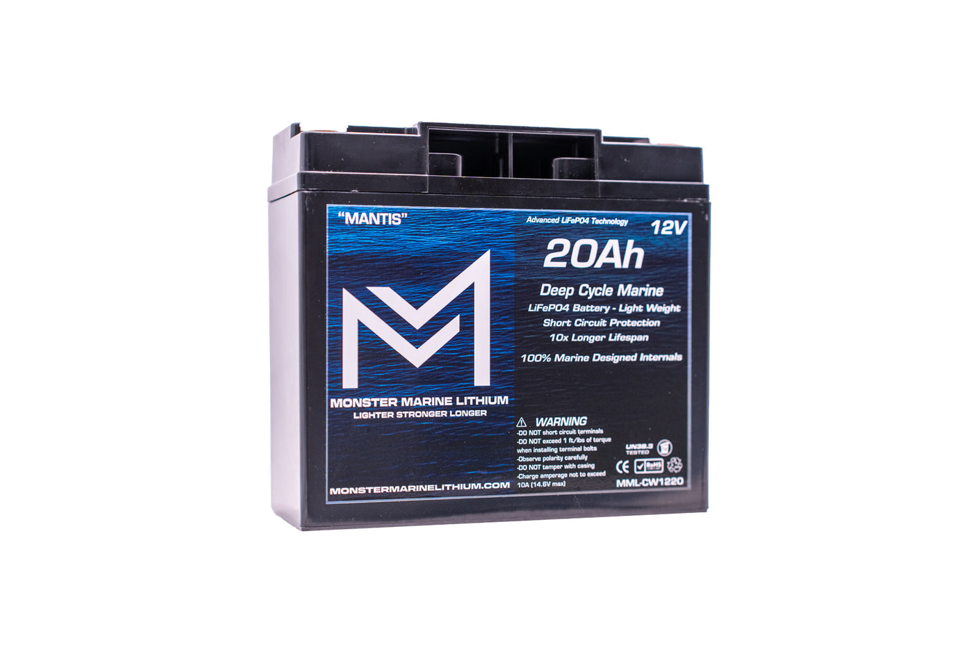12v 20Ah Deep Cycle Lithium Marine Battery "MANTIS"
