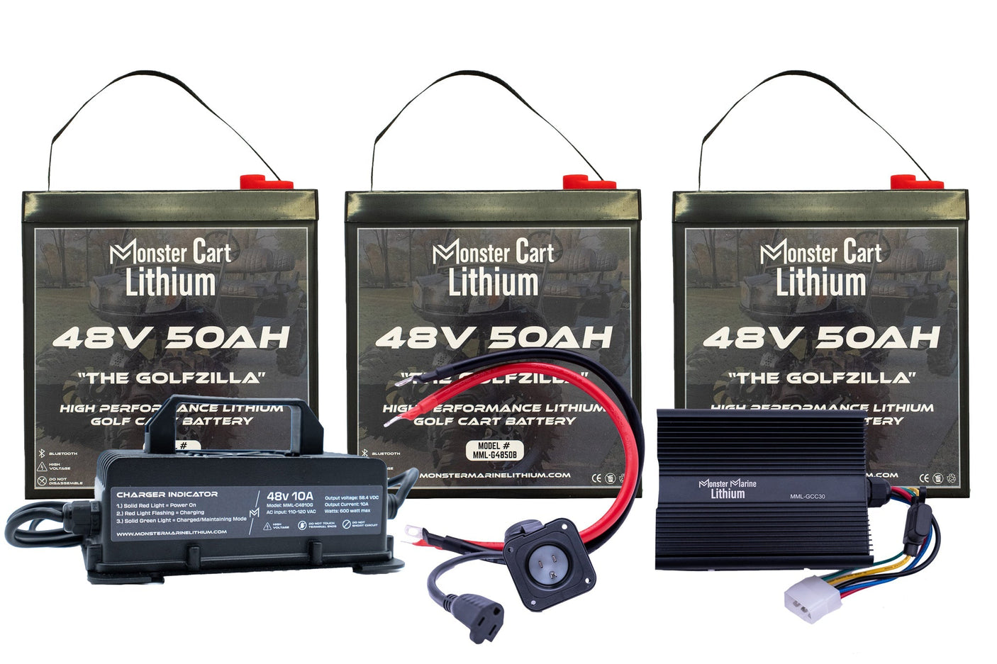 GIGANTIC BUNDLE 48v 400Ah- (8) 48V 50AH LITHIUM & (2) 48V 10A WATERPROOF CHARGER