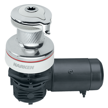 Harken 70 2 Speed Electric Self-Tailing Radial Winch - Chrome with White Trim
