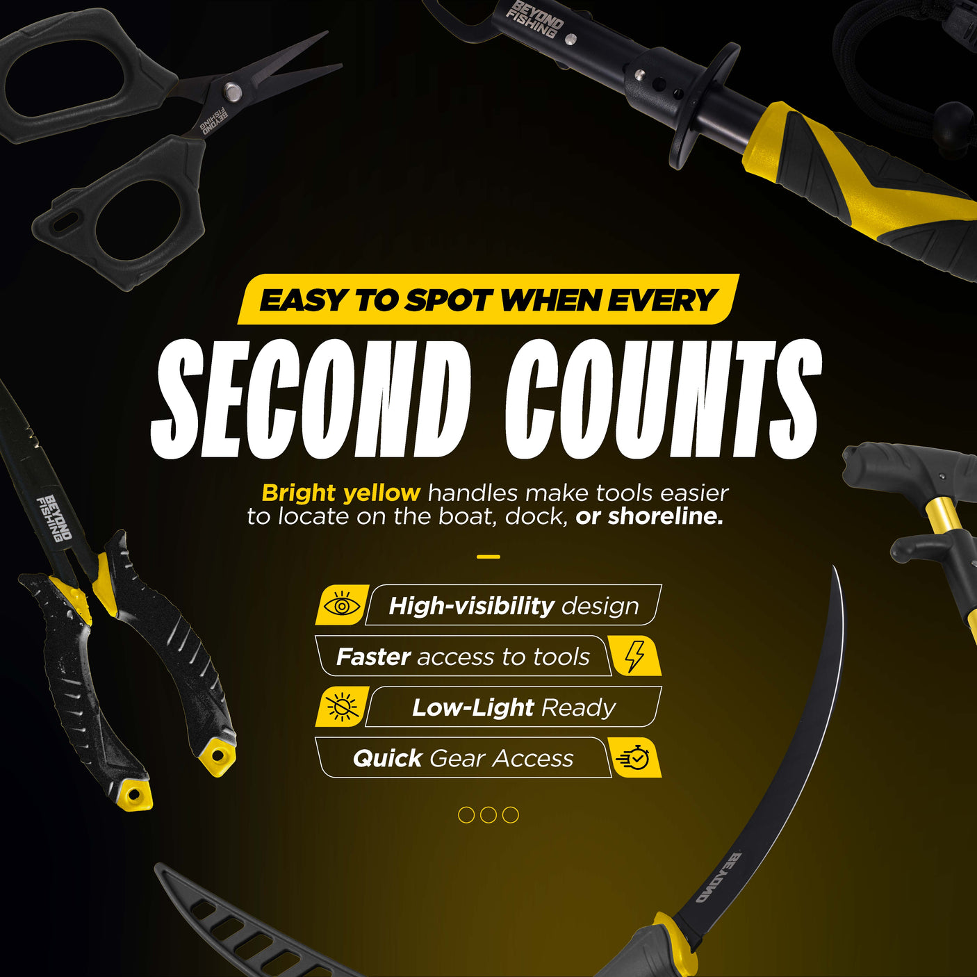 Beyond Braid Fishing 5-Piece Fishing Tool Kit - Pliers, Fillet Knife, Hook Remover, Lip Gripper, and Braid Scissors