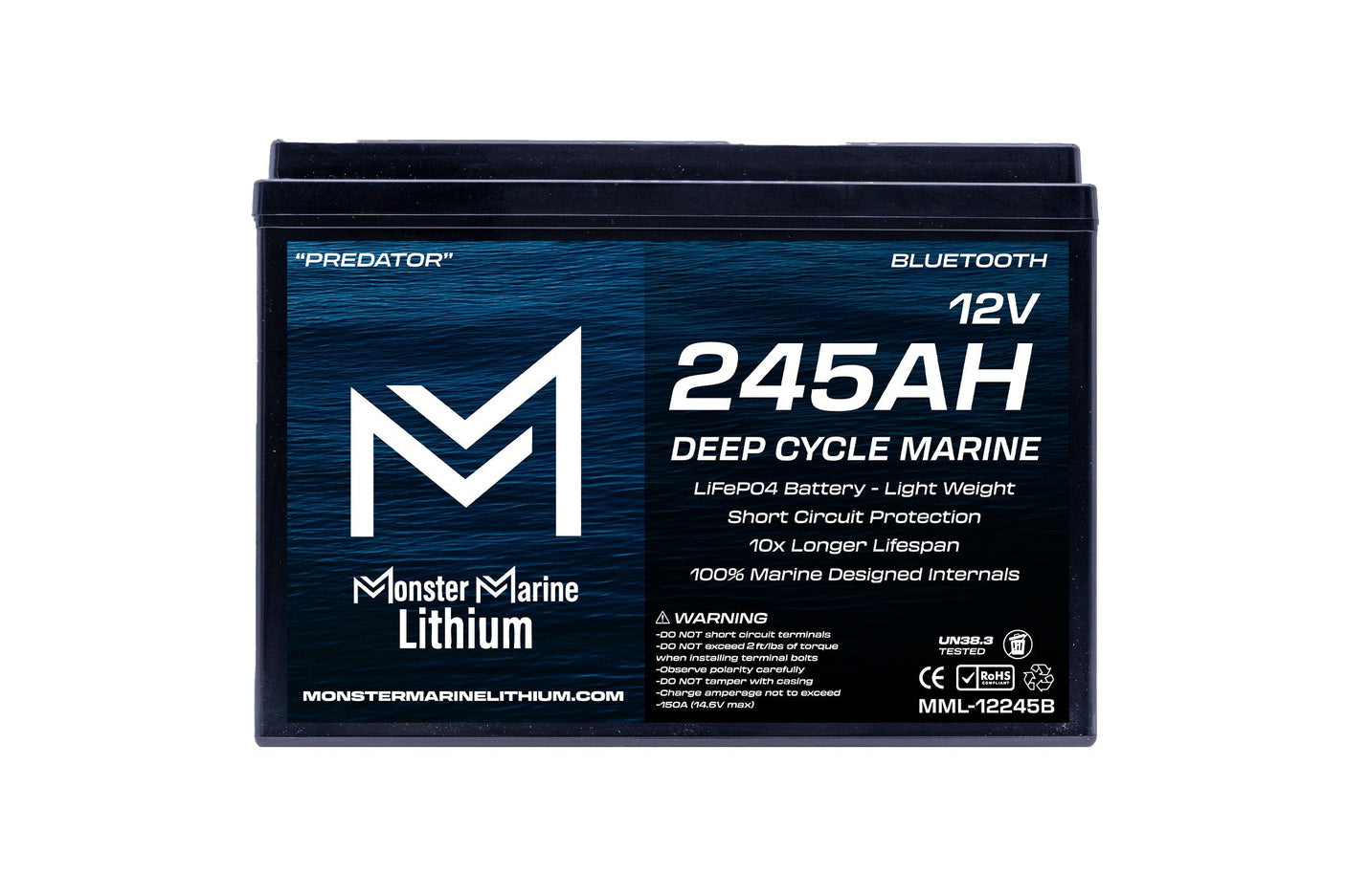 12V 245AH DEEP CYCLE MARINE LITHIUM - "PREDATOR"
