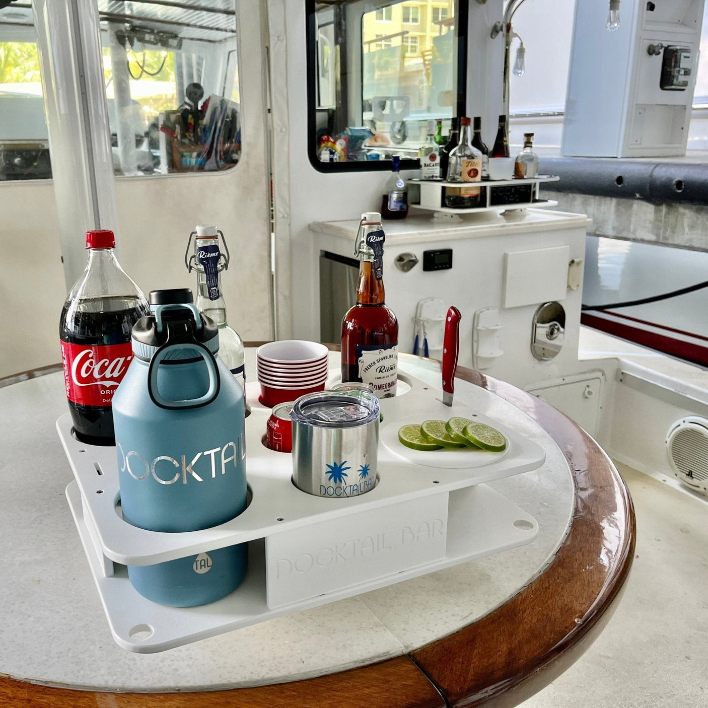 Docktail Boat Table Caddy with SeaSucker Vacuum Mounts