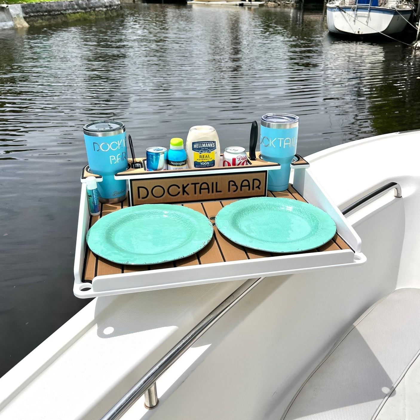 Docktail Utility Table with Rod Holder Mount