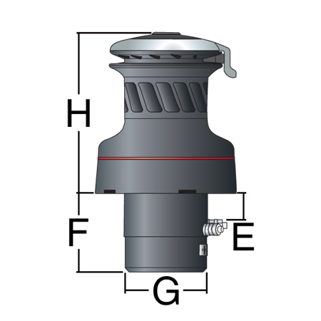 Harken 900 Electric UniPower Self-Tailing Radial Chrome with White Trim Winch