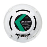 KICKER KM60 6.5" Marine Coaxial Speakers w/1/2" Tweeters - 4-Ohm, White w/Blue LED [49KM604WL]