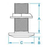 GROCO 2-1/2" Bronze Thru-Hull Fitting w/Nut [TH-2500-W]