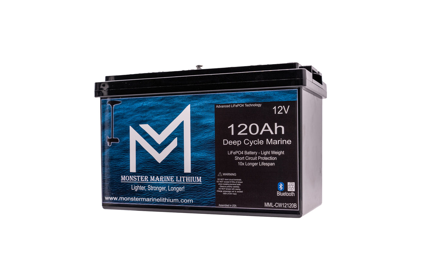 12V 120Ah Bluetooth Lithium Deep Cycle Marine Battery MML-12120b (w/ bluetooth)