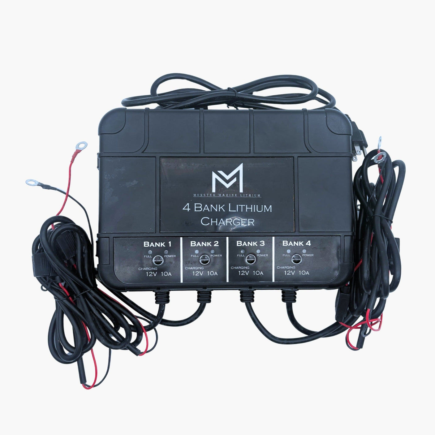 4 BANK LITHIUM CHARGER - PLASTIC - (4) 12V 10A