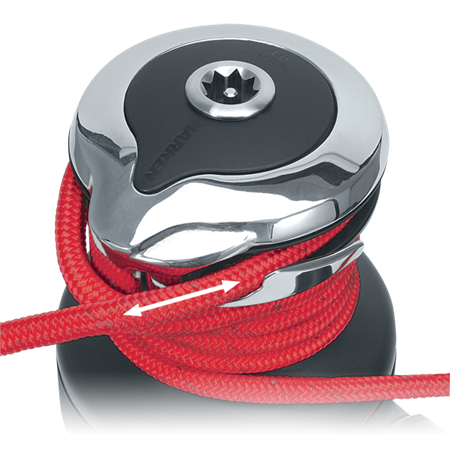 Harken #46 Electric Self-Tailing Rewind Radial Winch - Reverse Speed - Chrome with White Trim