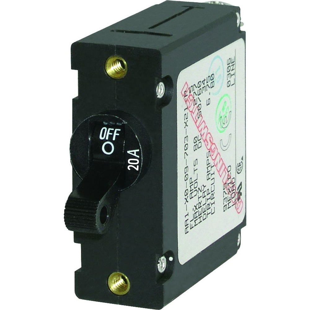 Blue Sea 7212 AC / DC Single Pole Magnetic World Circuit Breaker  -  20 Amp [7212]