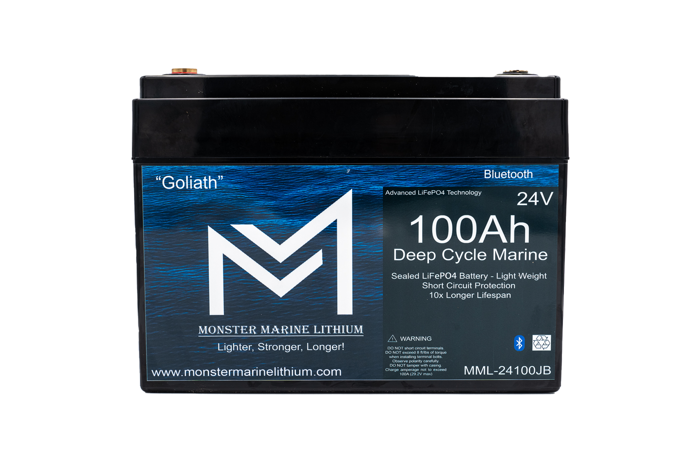 24V 100Ah Lithium Marine Trolling Motor Battery "Goliath" - Bluetooth