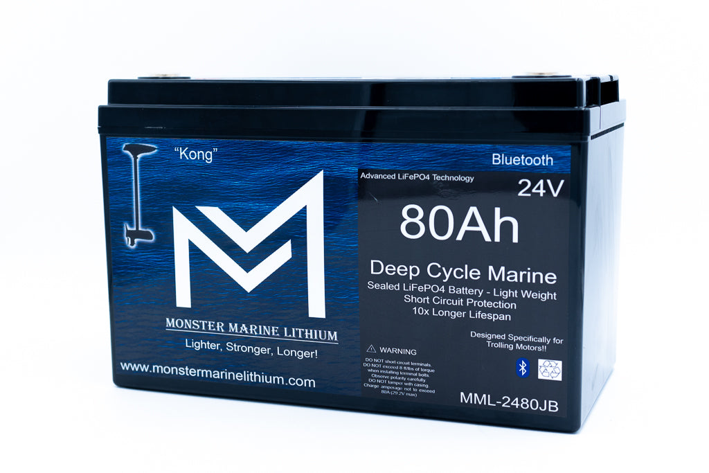 24V 80Ah Lithium Marine Trolling Motor Battery "Kong" - Bluetooth