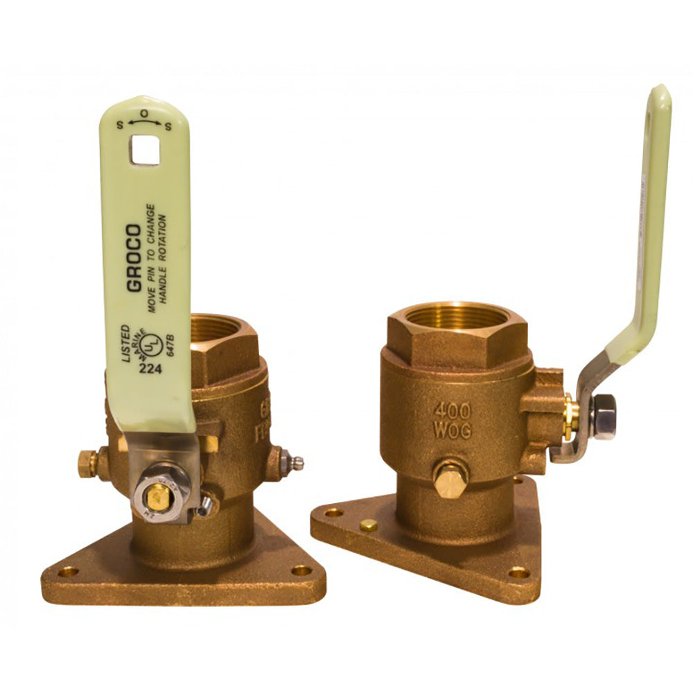 GROCO 3/4" Bronze Tri-Flanged Ball Valve/Seacock [FBV-750]