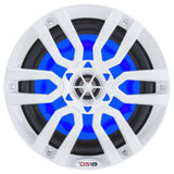 DS18 HYDRO 8" 2-Way Marine Speakers w/RGB LED Lights 375W - White [NXL-8]