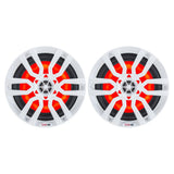 DS18 HYDRO 8" 2-Way Marine Speakers w/RGB LED Lights 375W - White [NXL-8]