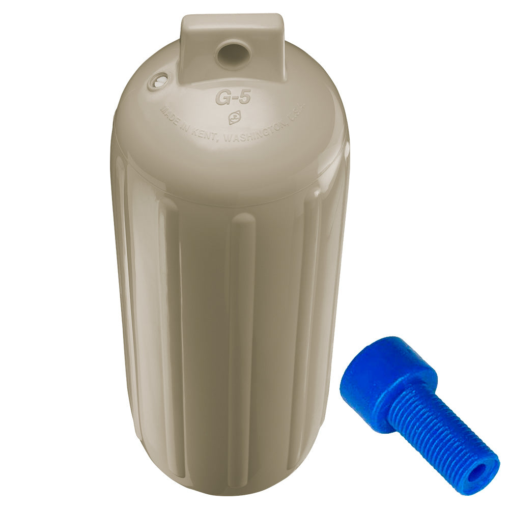 Polyform G-5 Twin Eye Fender 8.8" x 26.8" - Sand w/Adapter [G-5 SAND W/AIR ADAPTER]