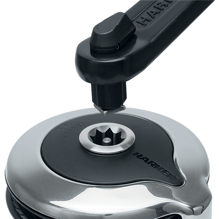 Harken #46 Electric Self-Tailing Rewind Radial Winch - Reverse Speed - Chrome with White Trim