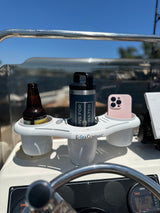 E-Sea Caddy Pro- Multi Cup Suction Mounted Drink Holder-White
