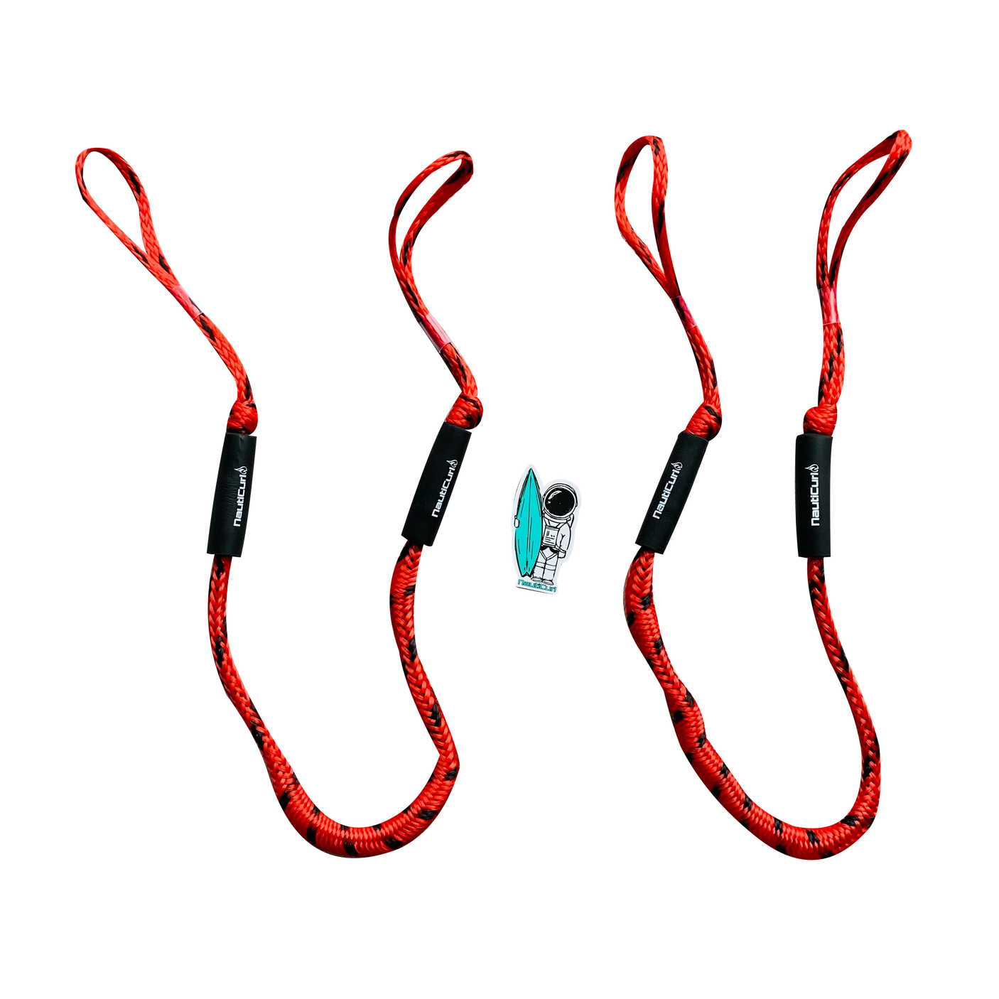 NautiCurl Bungee Boat Ropes - Shock Absorbing (2 Ropes)