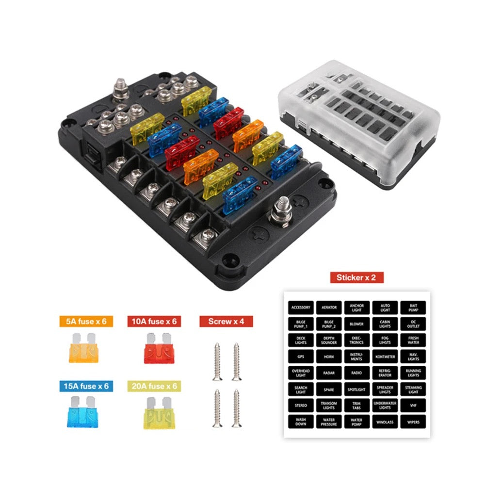 12 Way Fuse Block Panel