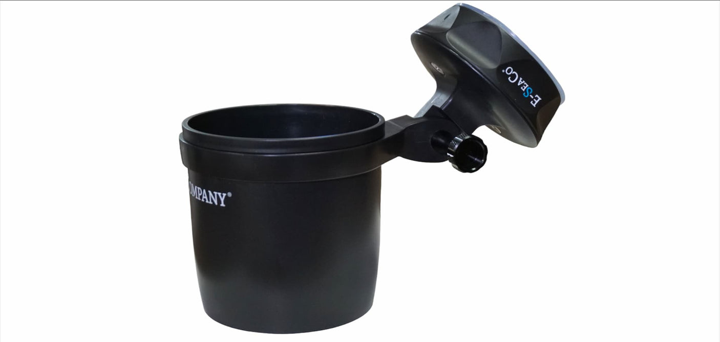E-Sea Cup Adjustable-Suction Mounted Adjustable Angle Cup Holder-Black