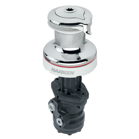 Harken #46 2 Speed Hydraulic Self-Tailing Radial Winch - Chrome with White Trim