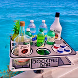 Docktail Boat Table Caddy with Adjustable Rod Holder Mount