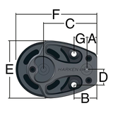 Harken 125mm Aluminum Double Footblock