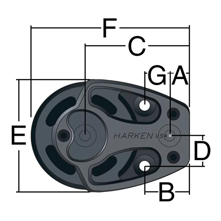 Harken 125mm Aluminum Footblock