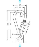 Peguet 6mm (1/4") Galvanized Steel Eyelet Maillon Rapide Quick Link
