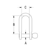 Ronstan Standard Dee Shackle w/ 5/16" Pin